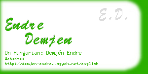 endre demjen business card